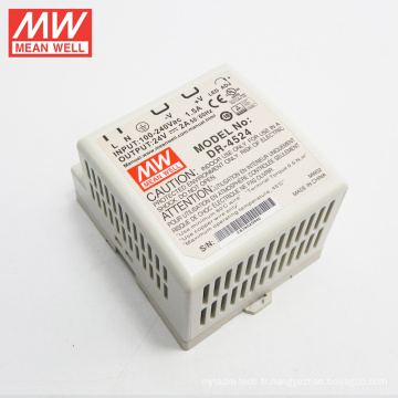 MEANWELL UL &amp; CE &amp; CB Alimentation 24V 2A Din-rail blanche DR-4524